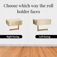 Load image into Gallery viewer, Gold Toilet Paper Holder with Storage
