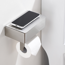 Load image into Gallery viewer, Brushed Nickel Toilet Paper Holder with Storage
