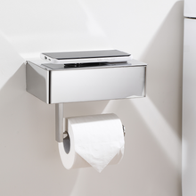 Load image into Gallery viewer, Polished Chrome Toilet Paper Holder with Storage
