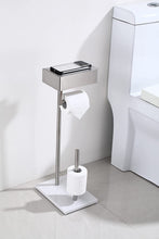 Load image into Gallery viewer, Free Standing Brushed Nickel Toilet Paper Holder with Storage
