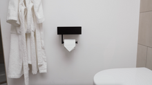 Load image into Gallery viewer, Black Toilet Paper Holder with Storage
